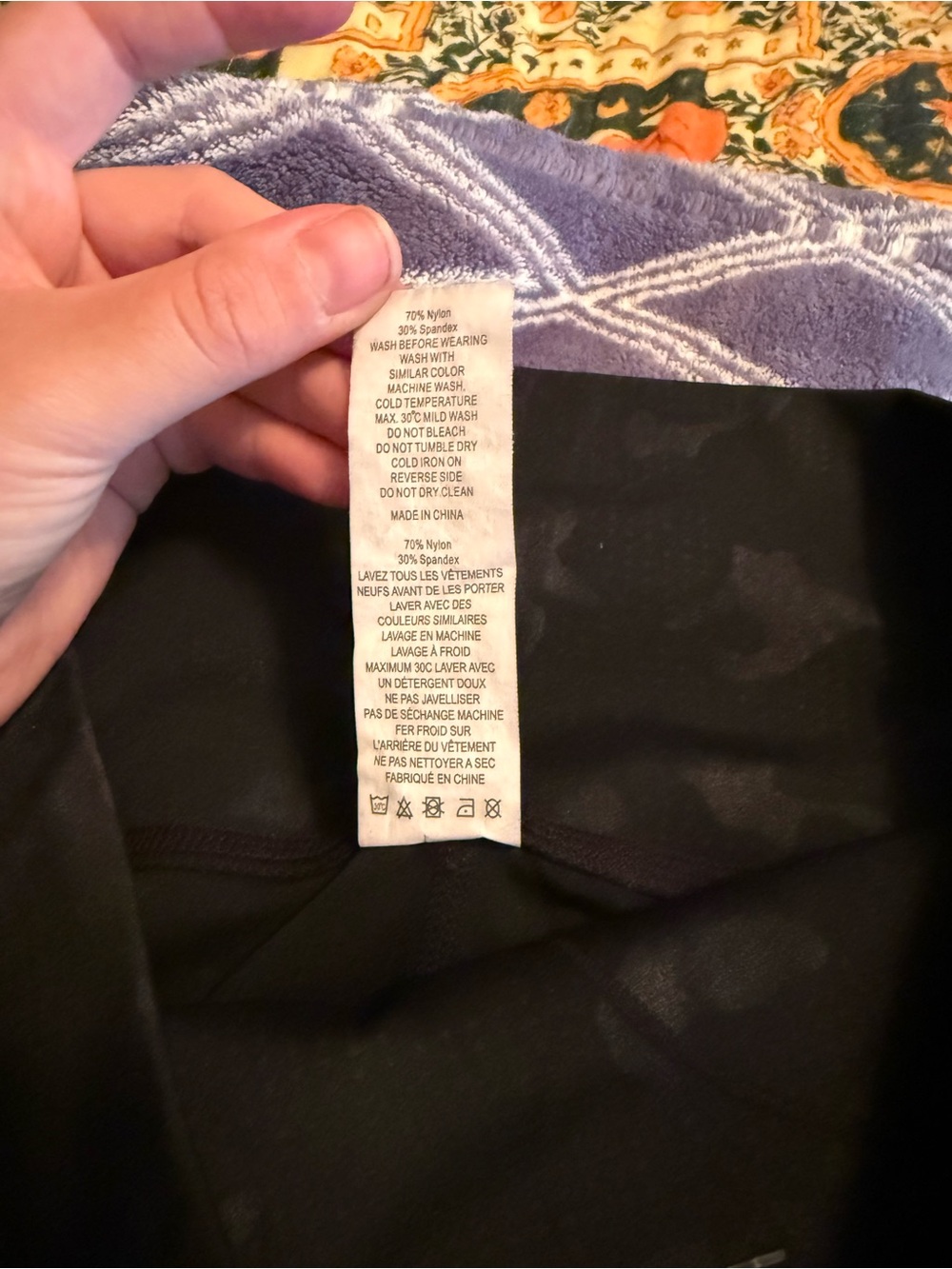 ZYIA Black Active Leggings with Tonal Pattern - Picture 4 of 5